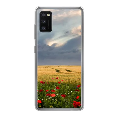 Produktbild von MuchoWow® Handyhülle Schutzhülle Hülle für Samsung Galaxy A41 Blumen - Weizen - Wolken Silikon Softcase Handy Hülle - Mobiltelefon