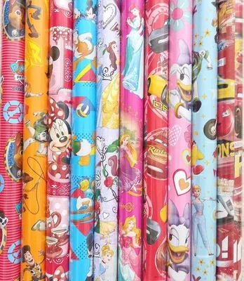 Productafbeelding van 10 rollen Assortiment cadeaupapier Disney inpakpapier voor kinderen - 200 x 70 cm