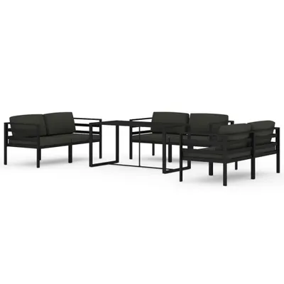 Produktbild von vidaXL 7-tlg. Garten-Lounge-Set mit Kissen Aluminium Anthrazit