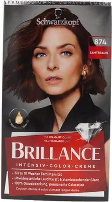 Produktbild von Schwarzkopf Brillance Samtbraun 874, Haarfarbe Creme - 1 Stück