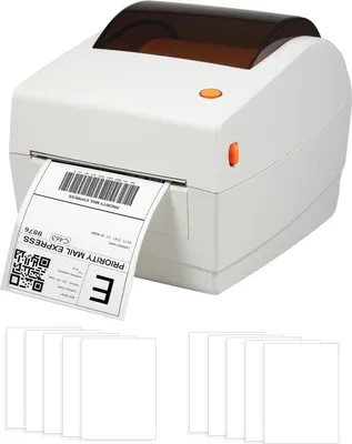 Produktbild von Bisofice Thermo-Etikettendrucker, 4 x 6 Zoll, Etikettendruckmaschine, USB-Anschluss, kommerzieller Hochgeschwindigkeits-Desktop-Direktetikettendrucker, kompatibel mit Android Windows System