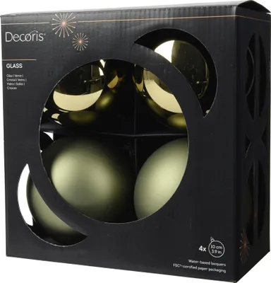 Produktbild von Weihnachtskugeln Glas 10cm 4 Stück - Rosmarin