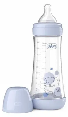 Productafbeelding van Chicco Perfect5 sneldrinkfles 300 ml met siliconen speen, geschikt voor jongens