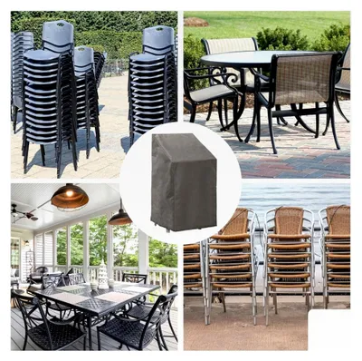 Produktbild von Schutzhaube für Stapelstühle 66 x 95 x 133 cm, wasser- und UV-beständig, robuste Abdeckung für 4–6 Stühle, atmungsaktives Material, geeignet für den Außenbereich
