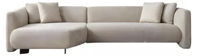 Produktbild von Beiges L-Form Stoffsofa Designer Wohnzimmer Polster Couchen Textil Möbel