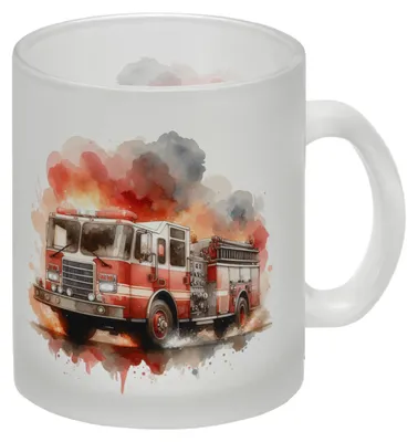 Produktbild von Feuerwehrfahrzeug Glas Tasse
