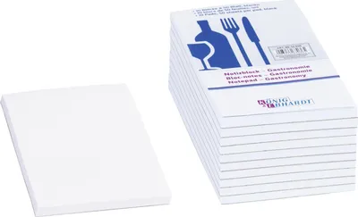 Image de 20X König & Ebhardt 8655650 Notizblock 10er-Pack „Gastronomie“, 50 Blatt, unliniert, 10 Stück