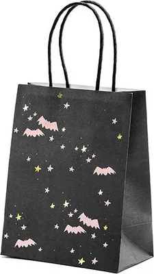Zdjęcie produktu dla Torebka na prezent Nietoperze, czarny, 14x18x8cm