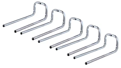 Zdjęcie produktu dla Alberts 856083 Hak ścienny, podwójny prosty, ocynkowany na niebiesko, średnica Ø12 mm, 90 x 80 x 200 mm, zestaw 5 szt