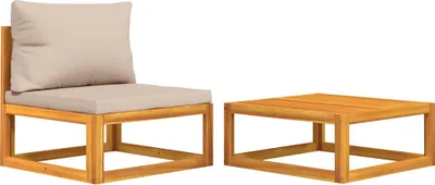 Produktbild von vidaXL 2-tlg. Garten-Sofa-Set mit Kissen Massivholz Akazie