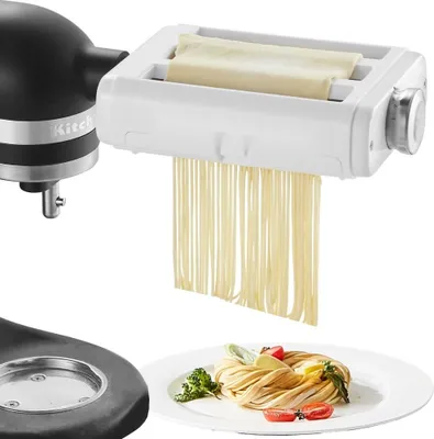 Obrázek produktu pro ruční strojek na těstoviny 3 v 1 z nerezové oceli - váleček na těstoviny z nerezové oceli - italský strojek na ploché těstoviny včetně čisticího kartáčku - červený - na špagety, lasagne, tagliatelle