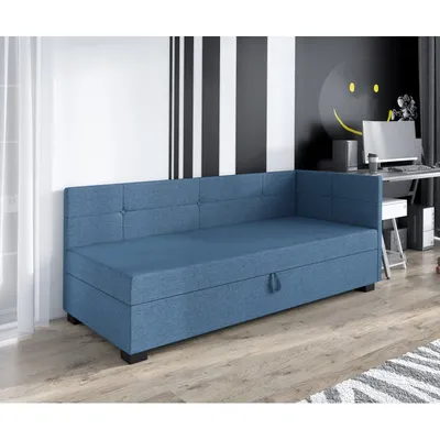 Obrázok produktu pre Jednolôžková posteľ 80x195 LEJLA PLUS 2 s úložným priestorom - modro šedá