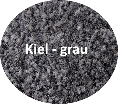 Produktbild von Mertex Schmutzfangmatte rund Ø 100 cm Kiel grau mit schwarzer Kettelkante Türmatte Sauberlauf Schmutzmatte Fußabstreifer
