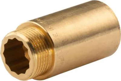 Produktbild von Messing Gewinde-Fitting Hahnverlängerung IG/AG 3/4' (DN 20) Länge 50 mm  - schwere Ausführung