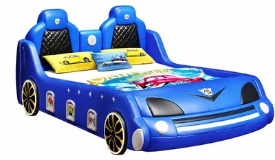 Produktbild von Blaues Auto-Bett Kinderbett LED Bluetooth-Lautsprecher für Jungen