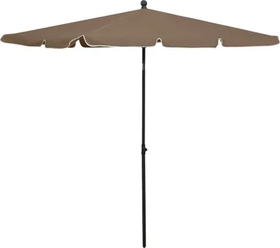 Image de Maison Exclusive - Parasol avec mât 210 x 140 cm, taupe