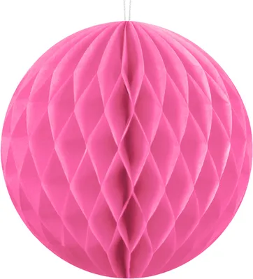 Image de Boule en nid d'abeille rose 40 cm