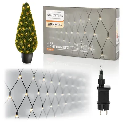 LED-Lichtnet warmweiß 320 LEDs 3x1,5 m für Innen & Außen