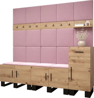 Produktbild von Garderobe ARTIN Set 8 mit gepolsterten Paneelen Industrial Design