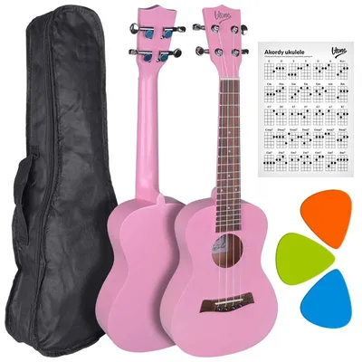 Productafbeelding van V-TONE UK23 PK Akoestische concert-ukelele, 23 inch, roze, inclusief gigbag