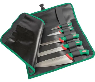 Immagine prodotto di Set di coltelli Sanelli, inclusi cinque coltelli e borsa per arrotolamento