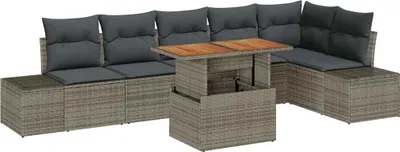 Obrázek produktu pro vidaXL Zahradní jídelní set 7 ks šedý a hnědý 100 x 55 x 73 cm