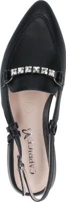 Produktbild von Caprice Damen Slingpumps Leder spitze Form Strasssteine 9-29403-42, Größe:39 EU, Farbe:Schwarz