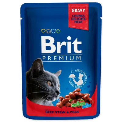 Immagine prodotto di Cibo per gatti Brit Premium Beef & Peas Gravy 100 g