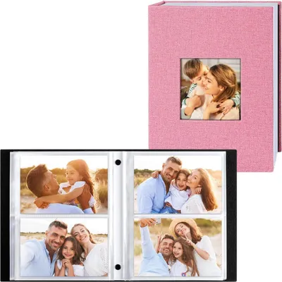 Obrázok produktu pre Fotokniha 10x15 200 vreciek ľanový album na šírku ružový