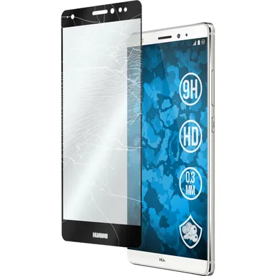 Produktbild von 1er-Pack PhoneNatic Glas-Folie klar full-screen schwarz kompatibel mit Huawei Mate S - Panzerglas für Mate S