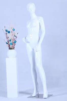 Image de Abstrait Couleur peau en brillance EH12-B mannequin femme debout blanc chic mode coiffure modelée ..