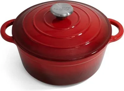 Produktbild von Geëmailleerde gietijzeren braadpan mit Deckel - antiaanbakbeschichtung - vielseitiges Kochgeschirr für Ofen und Kochfeld - 28 cm - 2,7L