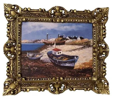 Immagine prodotto di Dipinto barocco da parete, con cornice dorata - Dimensioni: 45x38 cm