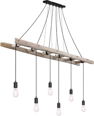 Produktbild von Globo Lighting Hängeleuchte Holz naturfarben, 6x E27
