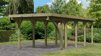 Productafbeelding van Karibu Carport Classic, model "Einzel 3" met 1 inrijboog, merk kdi