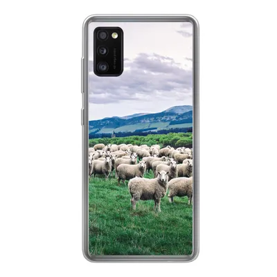 Produktbild von MuchoWow® Handyhülle Schutzhülle Hülle für Samsung Galaxy A41 Schafe - Natur - Gras Silikon Softcase Handy Hülle - Mobiltelefon