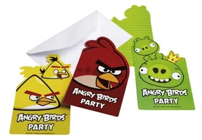 Zdjęcie produktu dla 6 zaproszeń Angry Birds