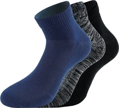 Produktbild von Lenz Uni Socken Quarter 3 Paar , Marine - Grau - Schwarz, 35 - 38