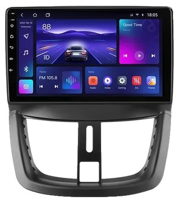 Zdjęcie produktu dla Samochodowy odtwarzacz multimedialny, wyświetlacz QLED, integracja ze smartfonem, kompatybilny z Peugeot 207, 207CC, modele z lat 2006-2015, kod T6C