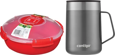 Produktbild von Sistema Round Dish Microwave + ContiGo! Streeterville Desk Mug