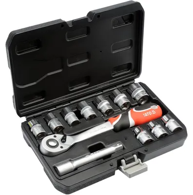 Produktbild von Ratschenkasten 1/2" Knarrenkasten Nusskasten Steckschlüssel Set 12 tlg Satz Kfz