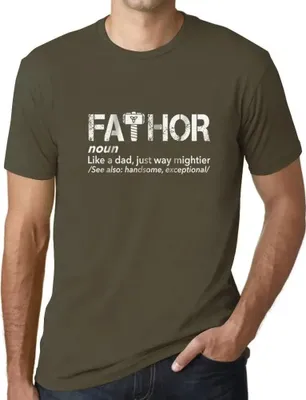 Produktbild von Herren Grafik T-Shirt Fa-thor wie Papa nur viel mächtiger – Fa-Thor Like Dad Just Way Mightier – Öko-Verantwortlich Vintage Jahrgang Kurzarm Lustige