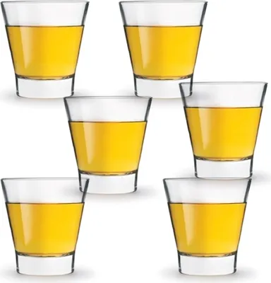 Produktbild von 6er Set Whiskygläser á 26 cl aus gehärtetem Glas / Trinkglas / Trinkbecher / Whiskybecher / Softdrinkglas