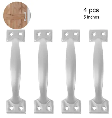 Produktbild von Barn Door Griff 4 Stück Silber, 5 Zoll Lang, Vintage-Stil Für Schiebetüren Und Küchenschränke
