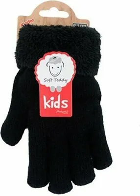 schwarze Kinderhandschuhe
