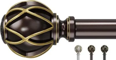 Obrázok produktu pre Stabilná teleskopická záclonová tyč, bronzová, 45–230 cm