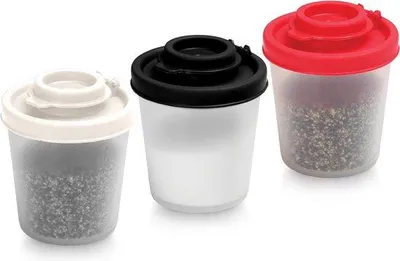 Produktbild von Famanu Mini-Salz- und Pfefferstreuer für unterwegs - Praktisches Set für Reisen und Camping - 85 g, 3 Stück