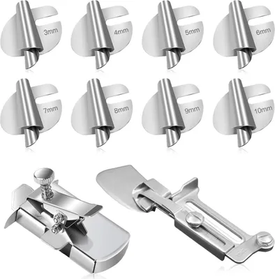 Produktbild von Nähfuß-Set mit Rollsaumfuß, magnetischer Nahtführung, Rollsaumhammerfuß, Nähmaschinenzubehör, universelles Nähzubehör