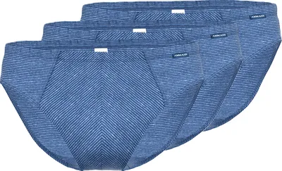 Produktbild von Ammann 3er Pack Jeans Single Slip / Unterhose Klassischer Schnitt, Strapazierfähig und elastisch, Dezente Ringel-Optik