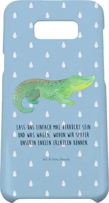 Produktbild von Mr. & Mrs. Panda Samsung Galaxy S8 plus Handyhülle  Krokodil - Blau Pastell - Geschenk, Reiselust, Cover, Freundin, Handy, Krokodile, Case, Hülle, Meer, Beste